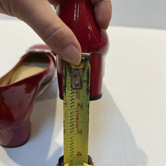 Michael Michael Kors Red Patent Leather with Silver Buckle Pump Size 7.5 M - Picture 5 of 9